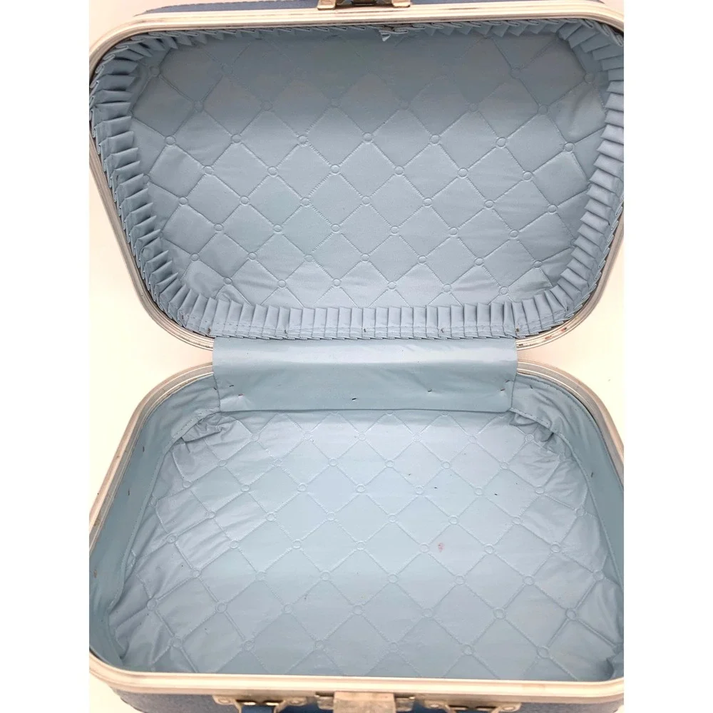 VTG Kids Suitcase Blue I'm Going To Grandma's Train Conductor Hardshell Luggage